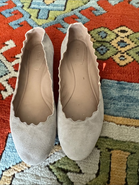 Chloe Shoes - Chloe Lauren Ballet Flats 38.5 — Grey Suede